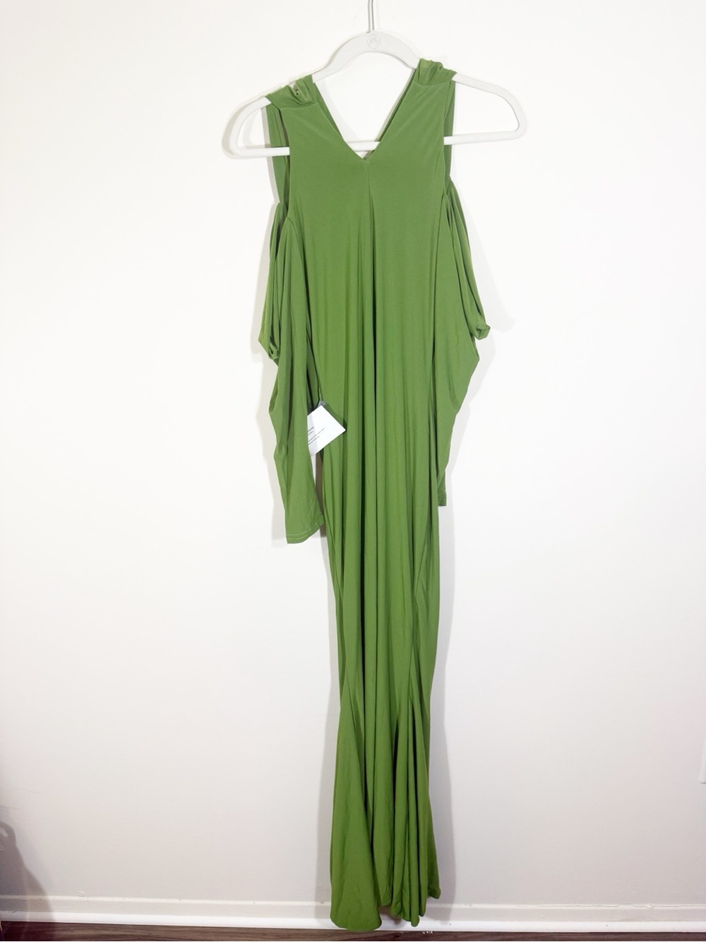 NWT Club L London Hurghada Green Plunge Long Sleeve Maxi Dress Green Size 6 - Picture 6 of 9